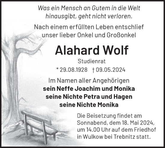 Anzeige Alahard Wolf