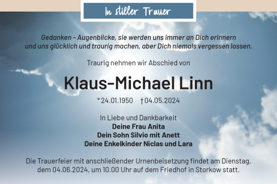 Traueranzeige von Klaus-Michael Linn von Märkische Oderzeitung