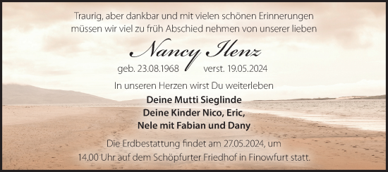 Anzeige Nancy Henz