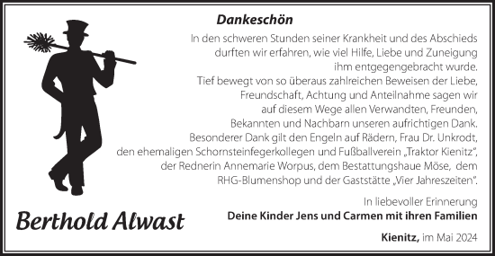 Traueranzeige von Berthold Alwast von Märkische Oderzeitung