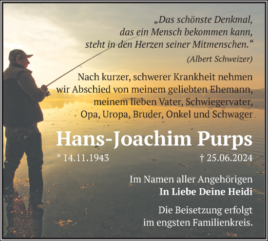 Traueranzeige von TO Hans-Joachim Purps von Märkische Oderzeitung