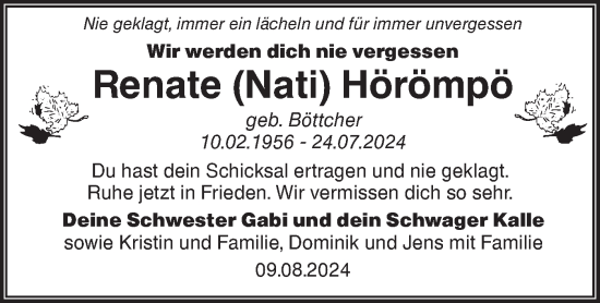 Traueranzeige von Renate Hörömpö von Märkische Oderzeitung