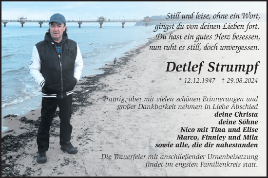 Traueranzeige von Detlef Strumpf von Märkische Oderzeitung