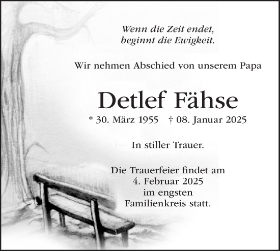 Traueranzeige von Detlef Fähse von Märkische Oderzeitung