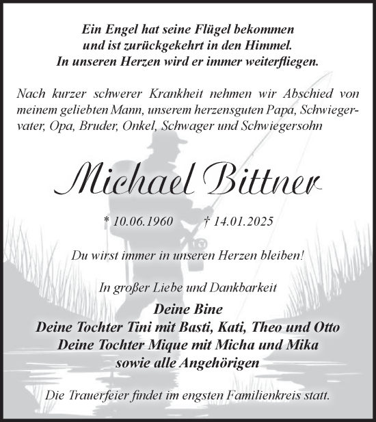 Traueranzeige von Michael Bittner von Märkische Oderzeitung