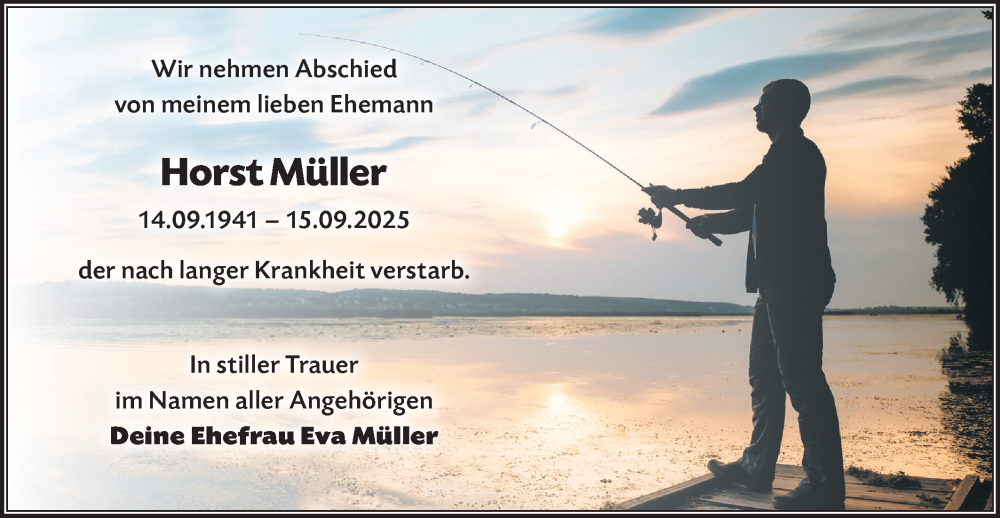  Traueranzeige für Horst Müller vom 18.10.2025 aus Märkische Oderzeitung