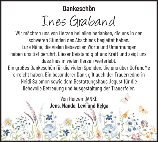 Traueranzeige von Ines Graband von Märkische Oderzeitung