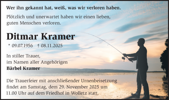 Traueranzeige von Ditmar Kramer von MO Uckerm.-Anz.