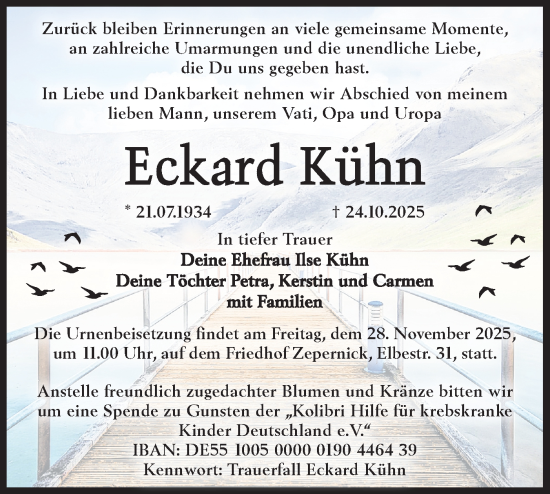 Traueranzeige von Eckard Kühn von Märkische Oderzeitung