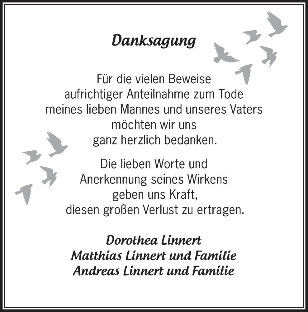  Traueranzeige für Hans-Georg Linnert vom 01.11.2025 aus Märkische Oderzeitung