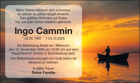 Traueranzeige von Ingo Cammin von Märkische Oderzeitung