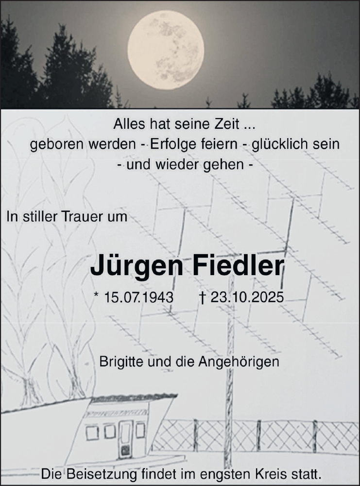  Traueranzeige für Jürgen Fiedler vom 01.11.2025 aus Märkische Oderzeitung