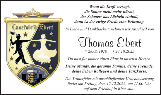 Traueranzeige von Thomas Ebert von Blickpunkt Jüterbog/Luckenwalde
