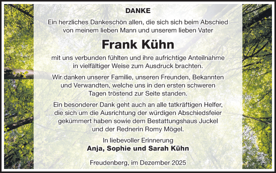 Traueranzeige von Frank Kühn von Märkische Oderzeitung