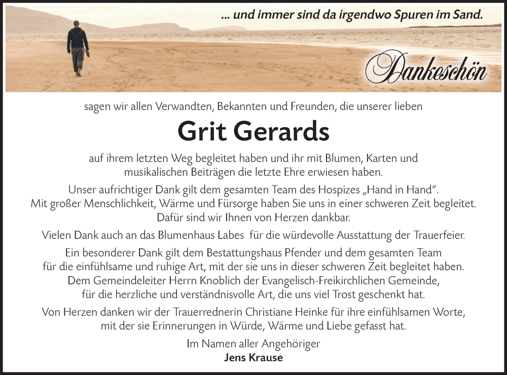  Traueranzeige für Grit Gerards vom 27.12.2025 aus Blickpunkt Jüterbog/Luckenwalde
