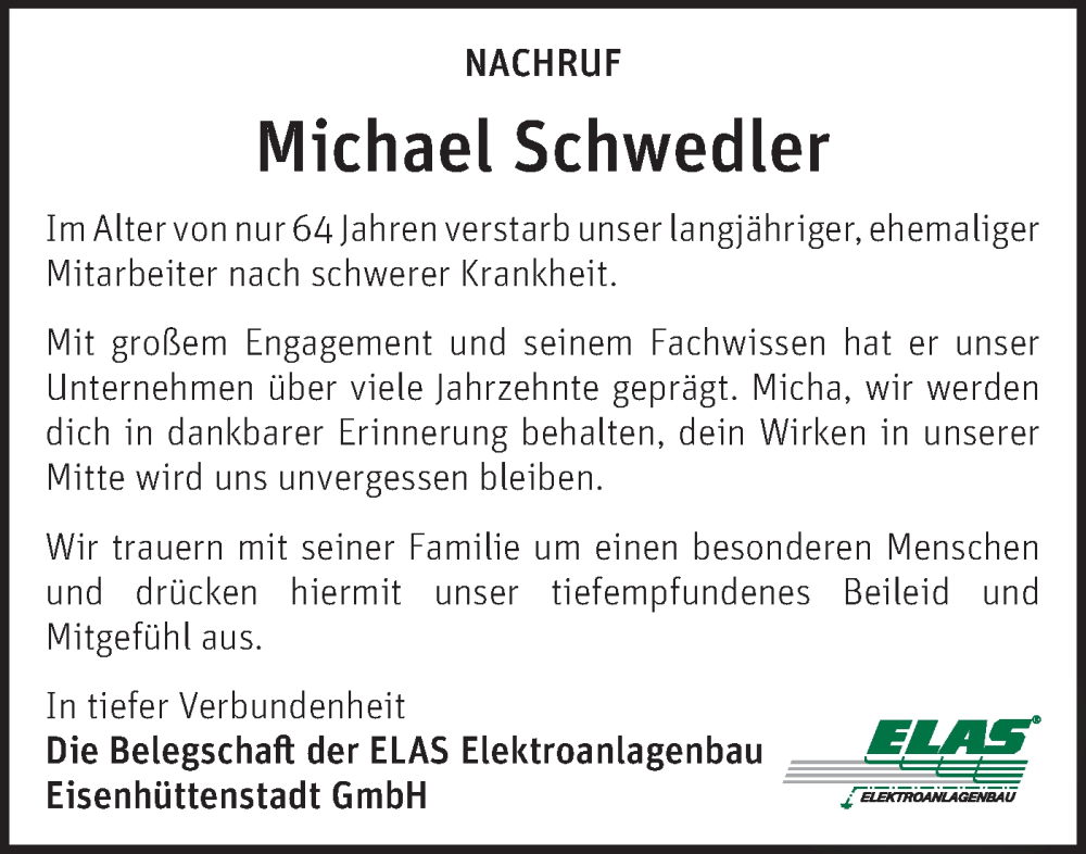  Traueranzeige für Michael Schwedler vom 20.12.2025 aus Märkische Oderzeitung