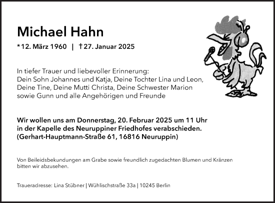Traueranzeige von Michael Hahn von Märkische Oderzeitung