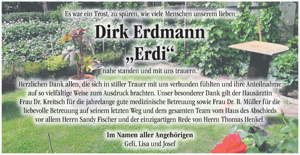  Traueranzeige für Dirk Erdmann vom 01.03.2025 aus Märkische Oderzeitung