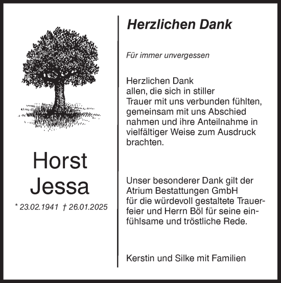 Traueranzeige von Horst Jessa von Märkische Oderzeitung