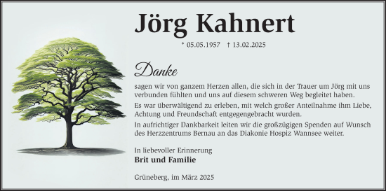 Traueranzeige von Jörg Kahnert von Märkische Oderzeitung