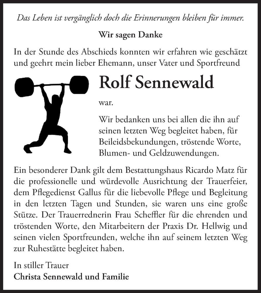 Traueranzeige für Rolf Sennewald vom 22.03.2025 aus Märkische Oderzeitung