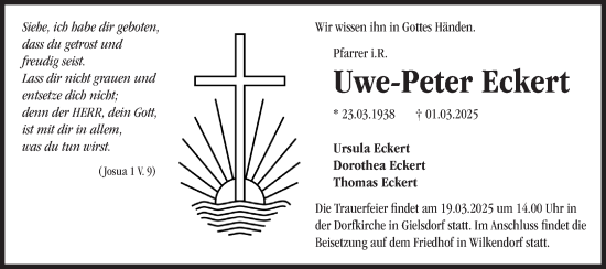 Traueranzeige von Uwe-Peter Eckert von Märkische Oderzeitung