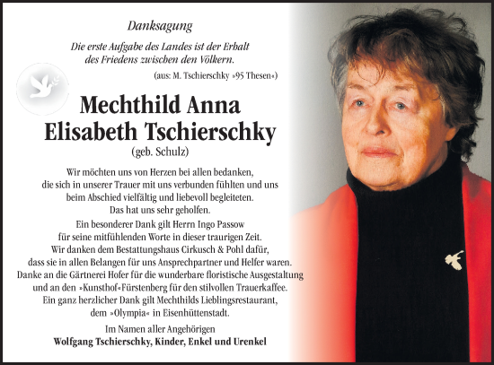 Traueranzeige von Mechthild Anna Elisabeth Tschierschky von Märkische Oderzeitung