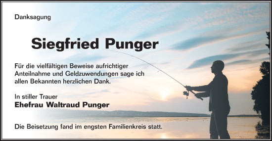 Traueranzeige von Siegfried Punger von Märkische Oderzeitung