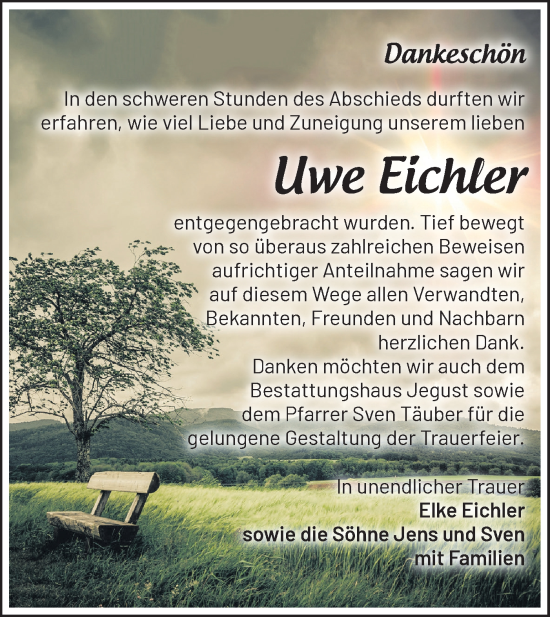 Traueranzeige von Uwe Eichler von Märkische Oderzeitung