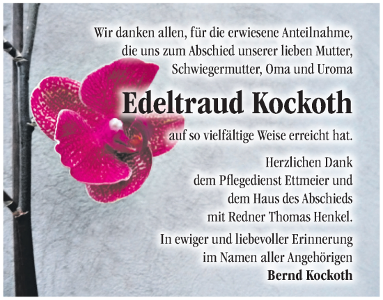 Traueranzeige von Edeltraud Kockoth von Märkische Oderzeitung