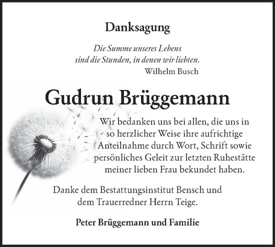 Traueranzeige von Gudrun Brüggemann von Märkische Oderzeitung