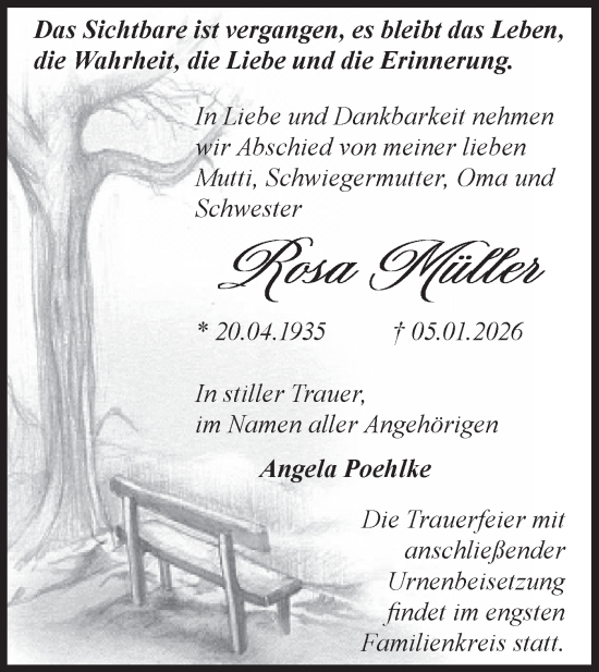 Traueranzeige von Angela Poehlke von Blickpunkt Jüterbog/Luckenwalde