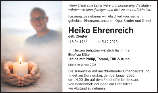 Traueranzeige von Heiko Ehrenreich von Märkische Oderzeitung