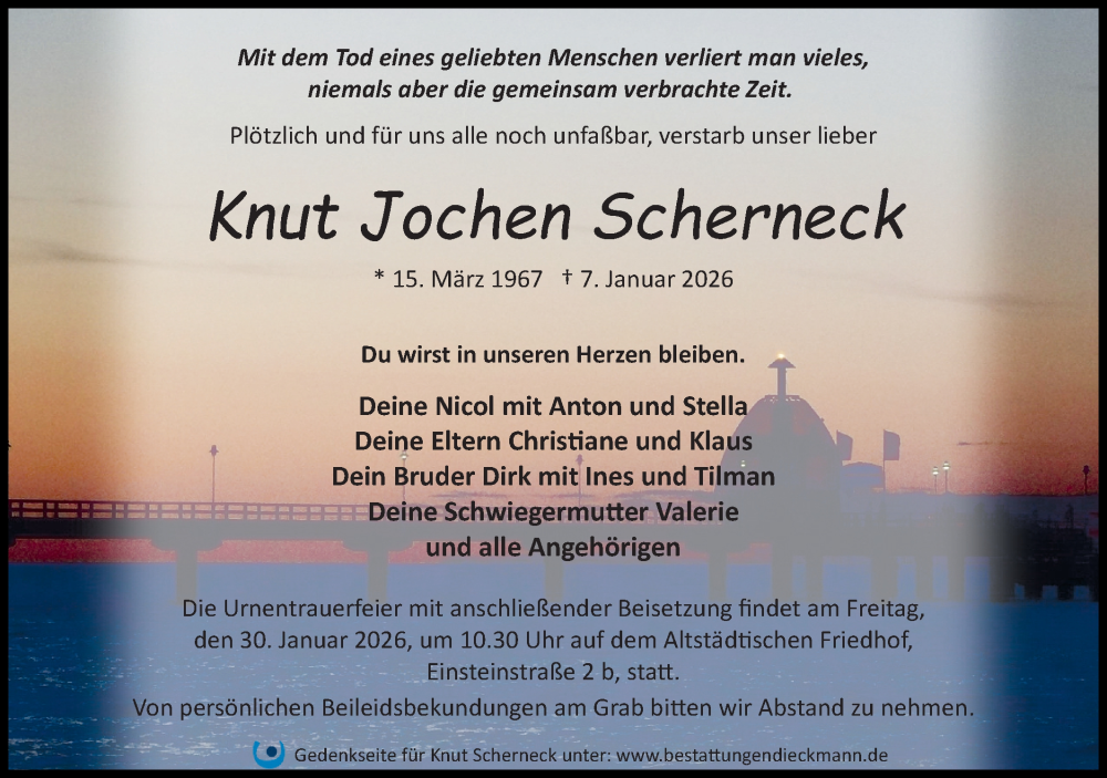  Traueranzeige für Knut Jochen Scherneck vom 17.01.2026 aus Märkische Oderzeitung