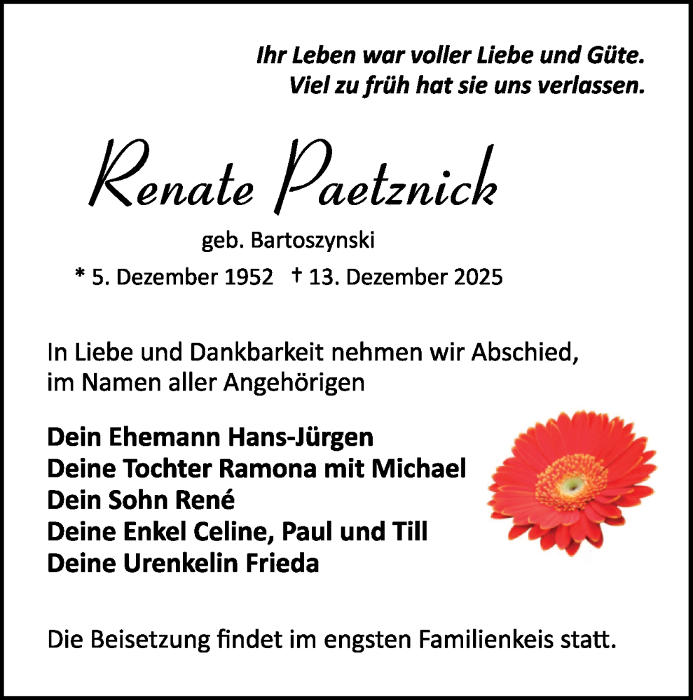  Traueranzeige für Konate Phrctonich vom 03.01.2026 aus Märkische Oderzeitung