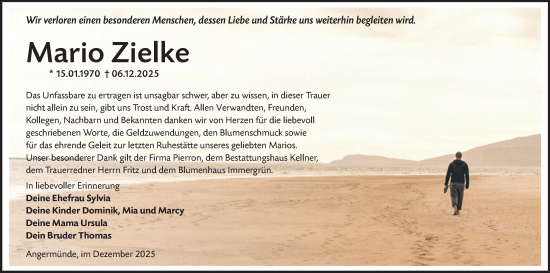 Traueranzeige von Mario Zielke von MO Uckerm.-Anz.
