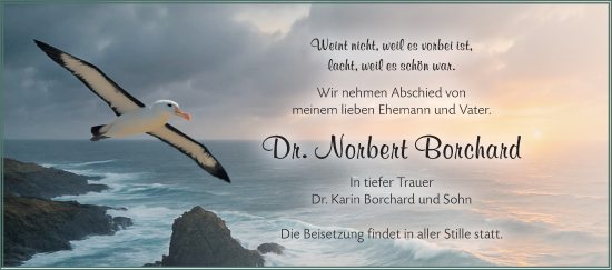 Traueranzeige von Norbert Borchard von Märkische Oderzeitung