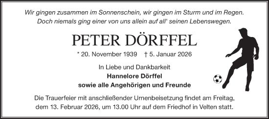 Traueranzeige von Peter Dörffel von Märkische Oderzeitung