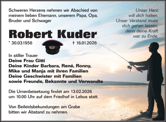 Traueranzeige von Robert Kuder von MO Oderld.-Echo