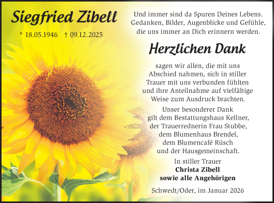 Traueranzeige von Siegfried Zibell von MO Uckerm.-Anz.