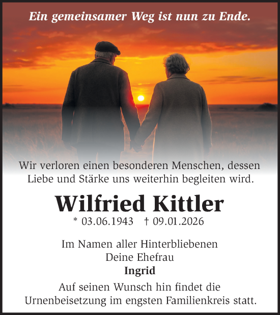 Traueranzeige von Wilfried Kittler von MO Uckerm.-Anz.