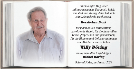 Traueranzeige von Willy Döring von MO Uckerm.-Anz.