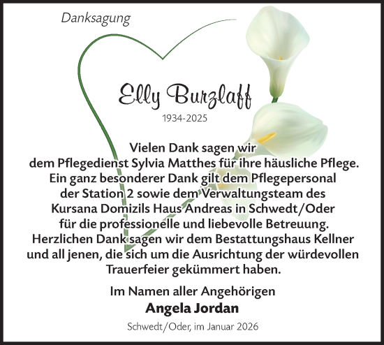 Traueranzeige von Elly Burzlaff von MO Uckerm.-Anz.