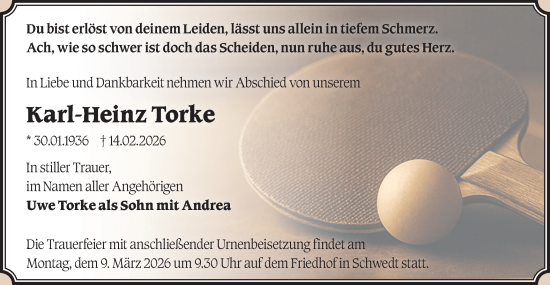 Traueranzeige von Karl-Heinz Torke von MO Uckerm.-Anz.