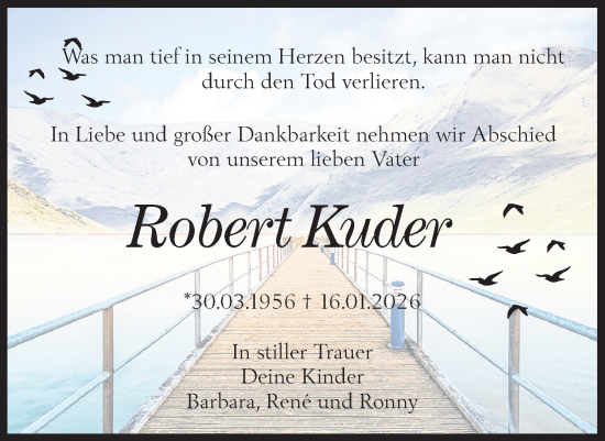 Traueranzeige von Robert Kuder von MO Oderld.-Echo