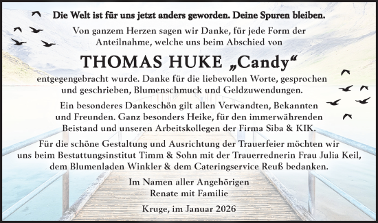 Traueranzeige von Thomas Huke von MO Oderld.-Echo